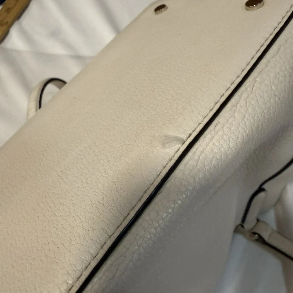 KATE SPADE‎ Jackson Satchel Bag Medium Tote Pebble Leather Grey Removable Strap